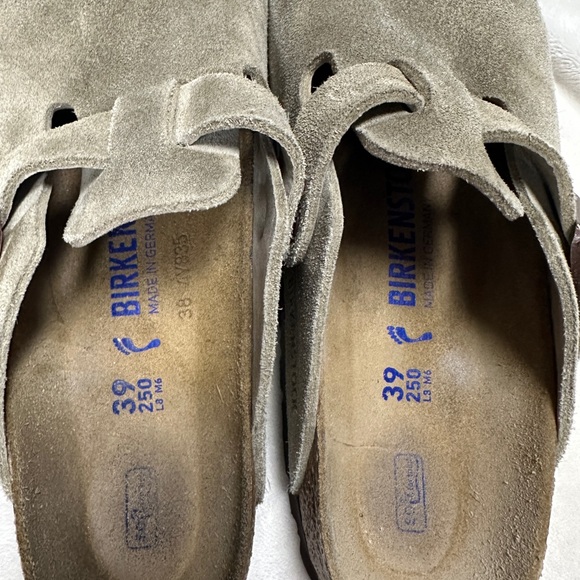 Birkenstock Boston Soft Footbed Suede Leather Clogs, Taupe, Size EU 39 Narrow - Picture 4 of 5